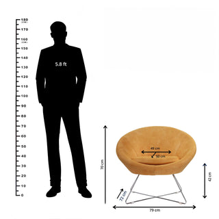 Chelsea Lounge Chair with fabric and Sturdy Metal Frame