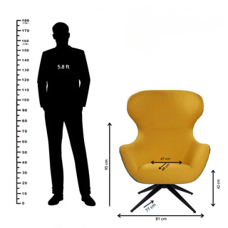 Akari Armrest Lounge Chair - Blue + Yellow