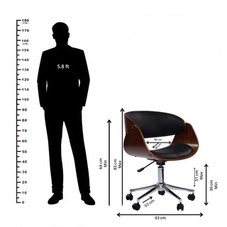 Venice Revolving Wooden Finish Chrome Base Office Chair.