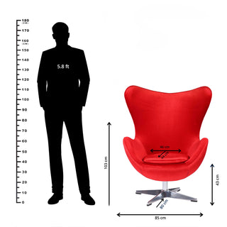 Vienna Velvet Lounge Chair with Aluminum Base - Red