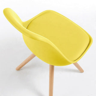 Classic Dining Chair With Cushioned Seat - Yellow Chair urbancart.in