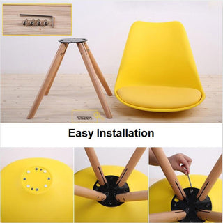 Classic Dining Chair With Cushioned Seat - Yellow Chair urbancart.in